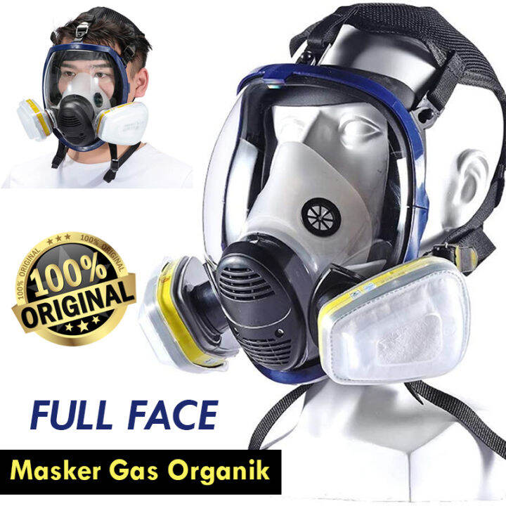 Masker Gas Acid Full Face 6002CN Respirator Keren dengan Filter Safety ...