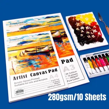 Berkeley Canvas Pad A3, Oil & Acrylic Paint Paper, 10 Sheets