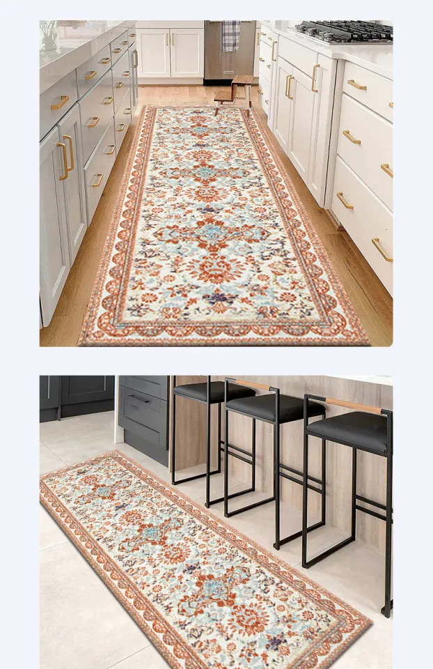 Floral Kitchen Rug Sets 2 Piece with Runner Washable Kitchen Rugs and Mats  Set Non Slip Cushioned Kitchen Floor Mat Waterproof Laundry Room Rug Runner  Bohemian Area Rug 