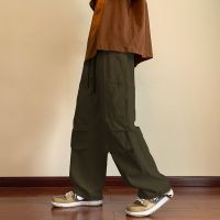 [COD] Workwear Mens Trousers and Brand Loose Straight Cotton Wide-leg Pants Men