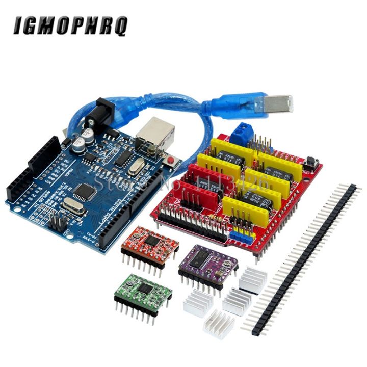 UNO R3 papan Arduino ekspansi driver, kabel USB 30cm + PCB CNC V3 mesin