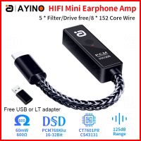 AYINO HIFI Earphone Amplifier 32bit 768kHz USB Digital Decoder 3.5mm Headphone DSD256 Native DAC Amp 600ohm Aux Audio Converter