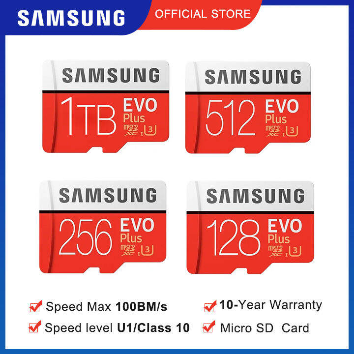 Samsung Evo Plus Micro SDXC 128GB 256GB 512GB 1TB Class 10 U3 Memory ...