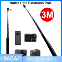 ไม้เซลฟี่ 3M ยาวและกะทัดรัด ใช้งานง่าย รองรับกล้อง Action Camera Insta360 ONE X3/X2/RS/GoPro 11 10 พร้อม Extension Rod