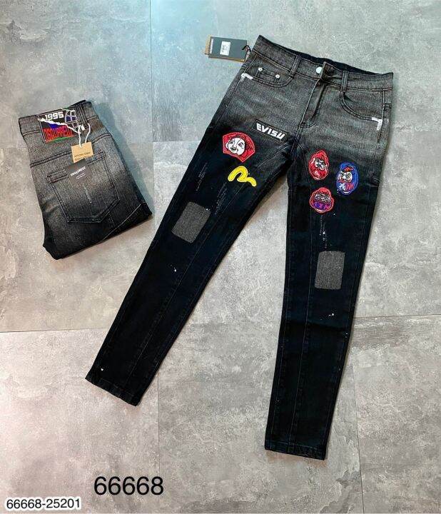 Quần Jeans Nam Evisu Thêu Hình - Quần Bò Nam Dáng Dài Thêu Logo ...