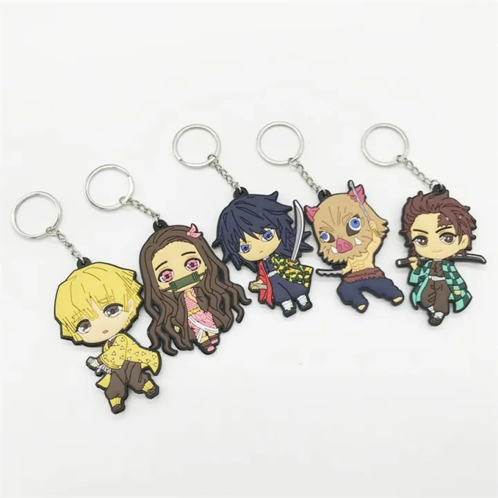 Anime Demon Slayer PVC Keychains Cosplay Kamado Nezuko Tanjirou