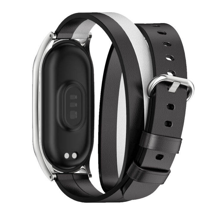 mi-band-8สายหนังแบบห่วงคู่สำหรับสาย-xiaomi-mi-7-correa-สายรัดข้อมือสมาร์ทวอท์ช-miband-6-5-4-3สายสำรอง