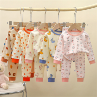 Xiaozhima Infant Baby Kids Girls 100% Soft Cotton Pyjamas Clothing Sets Cute Rabbit Flower Print Long Sleeves Tops Tshirt and Pants Trousers Autumn Winter Underwear Home Wear For 0-10 Years