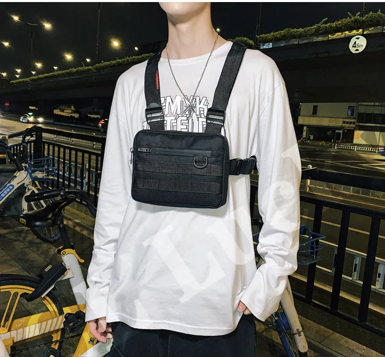 New Hip-Hop Men Chest Bag Casual Function Outdoor Style Small Tactical Vest  Bags Streetwear Male Waist Bags men bag chest bag 가방