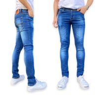 TPPJEANS DN7 Blue Skinny Jeans กางเกงยีนส์ชายสีบลูฟอก ทรงสกินนี่ ยีนส์ยืด ทรงสวมใส่สบาย เป้ากระดุม Size 28-36 รับชำระปลายทาง