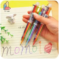 【Ready Stock】 ♣❆﹍ C13 Korean Cute 6-color Ballpoint Pen Press Color Oil Pen 6 Refills Writing for School Office Stationery Supplies