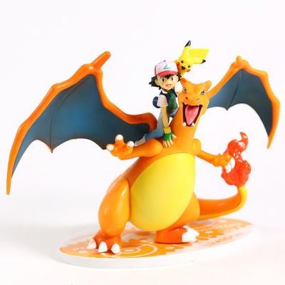 Pokemon Ash Ketchum Satoshi &amp; Pikachu &amp; Charizard Collectible Figure Model Toy Childrens Gift