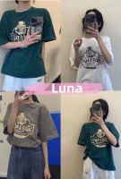 Luna shop(พร้อมส่งจากกทม มาถึงใน 3-5 วัน)?เสื้อยืด? เสื้อยืดคอกลม เสื้อ ยืด ผู้หญิง ใส่สบาย ใส่ได้ เวอร์ชั่นเกาหลี เวอร์ชั่นเกาหลี oversize