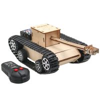 DIY Wooden Kids Science Experiment Kits-Remote Control Off Road Tracked Tank , Electric Motor Building Project for Kids Durable Easy Install Easy to Use