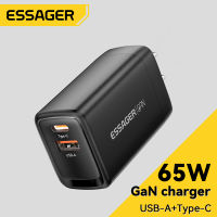 Essager 65W USB GaN Type C ที่ชาร์จไฟสำหรับแล็ปท็อป100V-240V ที่ชาร์จเร็ว PD3.0 QC3.0 PPS สำหรับ Ipad Macbook IPhone14 13 Max Pro Huawei Xiaomi Samsung เครื่องชาร์จโทรศัพท์