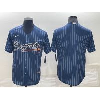 New arrival embroidered jerseys 2022 MLB Atlanta Braves 13 Ronald Acuña Jr. 7 Dansby Swanson 27 Austin Riley Retro Blue Stripes Baseball Jersey