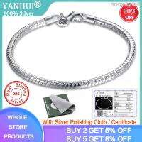 YANHUI ที่มีใบรับรองเดิม925 Solid Silver Snake Chain กำไลข้อมือ-สร้อยข้อมือเครื่องประดับอย่างดี20ซม.สร้อยข้อมือสำหรับของขวัญผู้หญิง HB001สำหรับสตรี สินค้าเฉพาะจุด ดี จัดส่งทันที สปอตสินค้า สินค้าสปอต สินค้าสปอต A วันวาเลนไทน์ ของขวัญ ของขวัญ gift gift