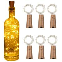 ◕❆ஐ 20/10/5/3pcs Wine Bottle Lights With Cork LED String Lights Battery Fairy Lights Garland For Christmas Party Wedding Decoration