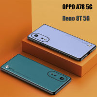 สำหรับหัวเว่ย OPPO A78 5G/A17/OPPO A17K/Reno 8T แฟชั่นหนังแผงด้านหลัง,ขอบนุ่มกันกระแทกฝาครอบป้องกันที่มีฝาครอบกล้องเลนส์ฝาครอบป้องกันกรณี