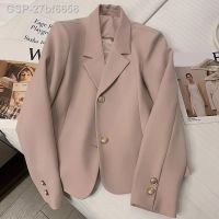 นอกนั้น☍27bf6658 Lucyever-Blazer De Escritório Chique Feminino Estilo Coreano Jaqueta Terno Curto Botão Manga Comprida Outono 2023