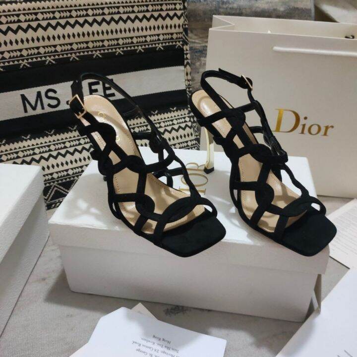 Summer 2023 New Dior High-Heeled Shoes Fashionable All-Match Hollow-Out  Stiletto Women'S Sandals | Lazada Ph