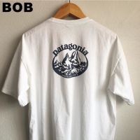 BOB เสื้อยืดลําลองสําหรับผู้ชายผ้าฝ้ายแขนสั้นพิมพ์ลาย American Patagonia Bata ทรงหลวม tshirt S-3XL