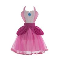 【YF】 Princess Peach costume apron for women dress up apron Super Mario party womens Halloween costume cosplay cost