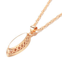 SYOUJYO Simple Glossy Pendant Necklace for Women Fashion 585 Rose Gold Hollow Design Easy Match Ethnic Bride Jewelry Collocation