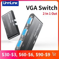 Unnlink VGA Switch 2 In 1 out 1080P 60Hz Video Splitter 2 Ports Selector for  PC Host to Monitor HD TV Projector Cables