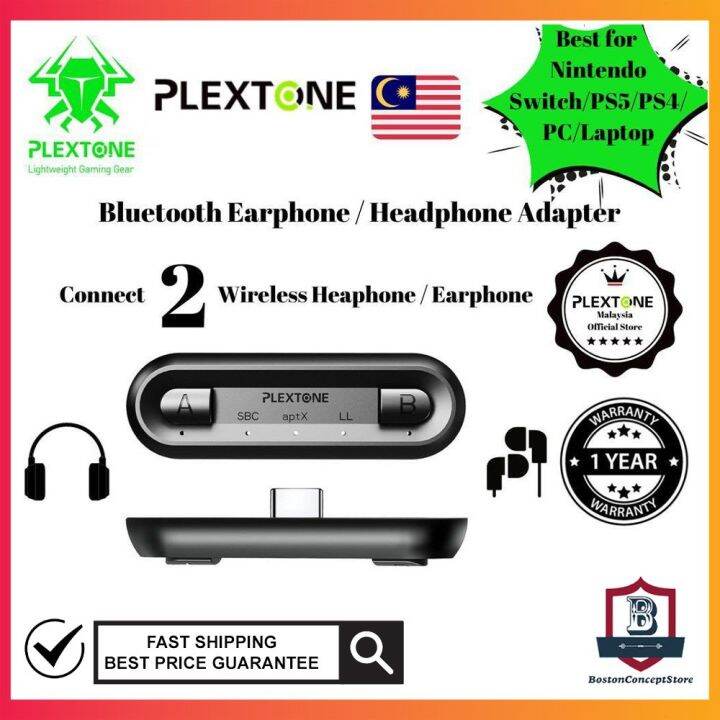 PLEXTONE GS2 Bluetooth Adapter Wireless Audio Transmitter USBC/USBA