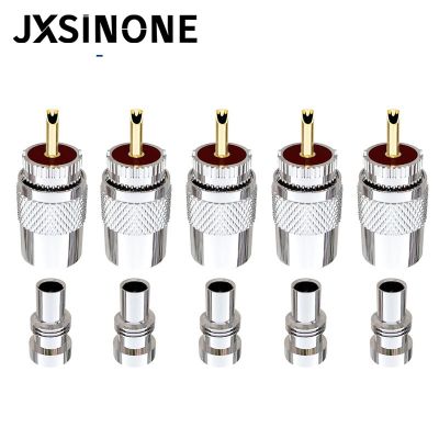JXSINONE 10pcs UHF Male PL259 Plug Solder Adapter With Reducer For RG8 RG213 LMR400 Coaxial Cable Ham Radio Antenna Connector