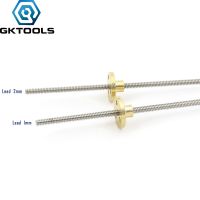 【HOT】♈❁ T4 stainless steel trapezoidal screw length 100mm pitch 1 lead 1mm/2mm With brass nut