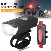 ✚ USB Rechargeable Bike Light Set Front Light with Taillight Easy to Install 3 Modes Bicycle Accessories for the Bicycle