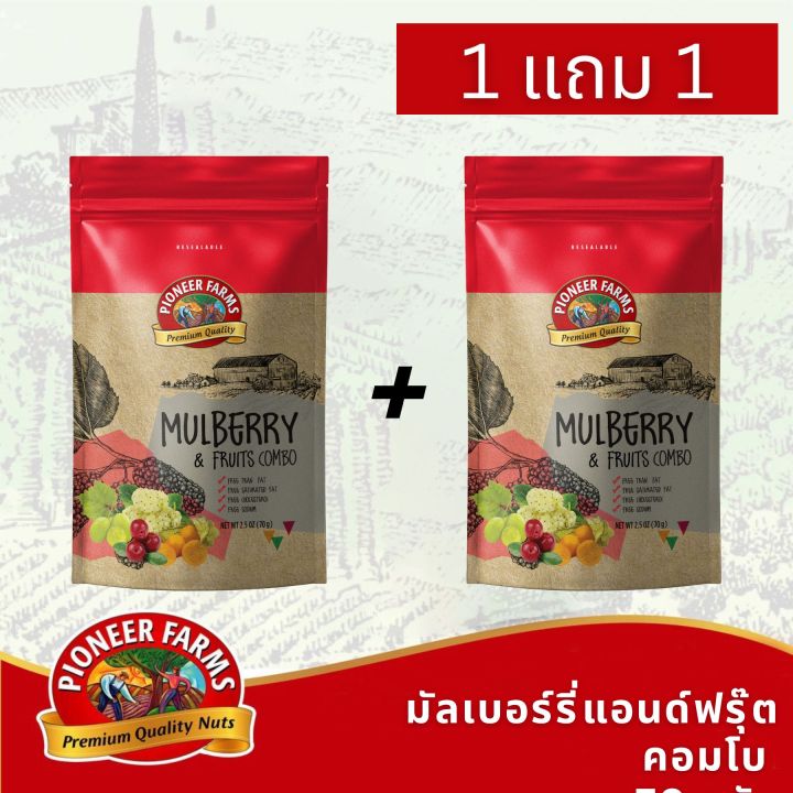 ซื้อ1-แถม-1-ไพโอเนียร์ฟาร์ม-มัลเบอร์รี่แอนด์ฟรุ๊ตคอมโบ-70-กรัม