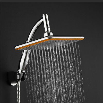 ABS Chrome 9 Inch Square Thin Rotatable Top Rain Shower Head Wall Mounted Extension Arm Water Saving Pressure Spray Shower Bath Showerheads