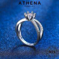 ATHENA JEWELRY Silver เครื่องประดับ เส้น มอยส์ซาไนท์ไดมอนด์ เครื่องประดับ เกาหลี ผู้หญิง ต้นฉบับ แฟชั่น แท้ 925 เงิน แหวน R1144