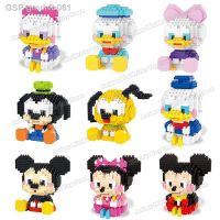 Qsv35 Disney Tijolos Mickey Pato Donald Blocos De Construção Brinquedos ขนาดเล็กอะนิเมะ Figuração Dos Desenhos Animados Modelo Brinquedo Crianças นำเสนอ