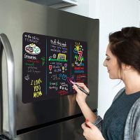 【YD】 Magnetic Blackboard with 8 Chalk Markers Erasable Fridge Chalkboard Sticker Lists Board