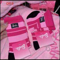 OKL9 2 Pairs ลายทางสีชมพู ถุงเท้าตุ๊กตาบาร์บี้หญิง นุ่มนุ่มๆ ตัวอักษรรูปหัวใจ ถุงเท้าบาร์บี้ MID-TUBE แฟชั่นสำหรับผู้หญิง ผ้าคอตตอน ถุงเท้าหัวใจหวาน สำหรับผู้หญิง