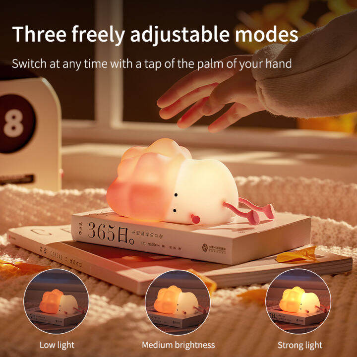 กะหล่ำปลีน่ารัก-led-night-light-touch-sensor-timing-โคมไฟของขวัญเด็กหน้าแรกโต๊ะข้างเตียงห้องนอนตกแต่งซิลิโคน-night-lamp