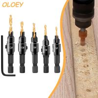 4/5pcs Countersink Drill Bit Carpentry Drill Set Drilling Pilot Holes Screw Sizes #5 #6 #8 #10 #12 Drilling Woodworking Tools Drills  Drivers