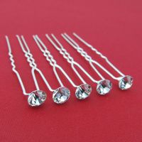 【cw】 20 pieces Lot 6mm Hairpins Rhinestone Wedding Bridal Hair Accessories Pin Jewelry 【hot】 !