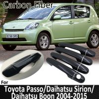 ❖卐 Black Carbon Fiber for Toyota Passo Daihatsu Sirion Boon M300 M600 2004 2015 2012 2013 2015 Door Handle Cover Car Accessories