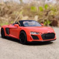 1:32รถ Audi R8 Spyder รถซุปเปอร์คาร์เปิดประทุนรถโลหะผสม Diecasts Amp; ของเล่นไฟเสียงโมเดลรถยนต์คอลเลกชัน