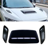 3pcsSet Glossy Black Air Flow Vent Covers ABS Car Bonnet Hood Scoop Vent Side Middle Auto Front Engine Cover Decorative Sticker