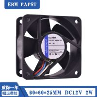 Original German EBM ebmpapst 612NHR 6CM 6025 12V 2W 3-wire cooling fan