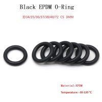 โอริง EPDM สีดำ OD10-72mm CS 3มม. แหวนที่ผนึกกันน้ำป้องกันการกัดกร่อน-20/30/60ชิ้น