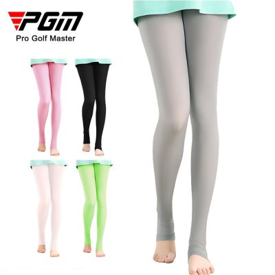 PGM รองเท้ากอล์ฟผ้าไอซ์ซิลค์กางเกงป้องกันแสงแดดสำหรับผู้หญิงถุงเท้า KUZ014ยืดหยุ่นมีเลกกิ้งรัดรูปสำหรับใส่ในฤดูร้อน