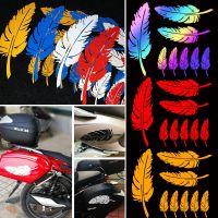 1 Set Funny Cartoon Feather Sticker  Reflective Vinyl Waterproof Motorcycle Body Scratched Decalls for Honda Toyota Suzuki Decals  Emblems