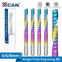 XCAN เครื่องตัดมิลลิ่ง 4/6/8 มม. ก้านขลุ่ยเดี่ยว CNC แกะสลักบิต Super Coated Carbide End Mill เครื่องมือกัดโลหะไม้